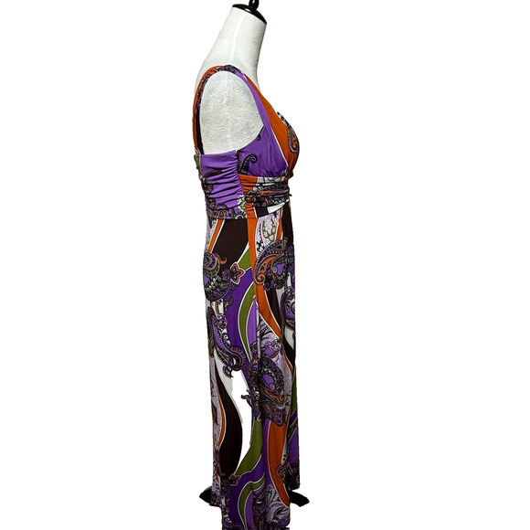 Bisou Bisou Dress 8 Maxi Y2K Baby Doll Purple Colorful Sleeveless Stretch - Picture 7 of 10